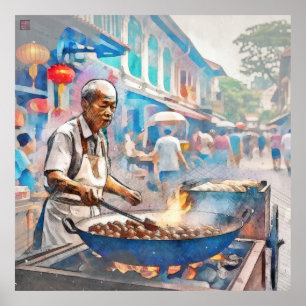 Singapore Chestnut Hawker - Large Archival Print