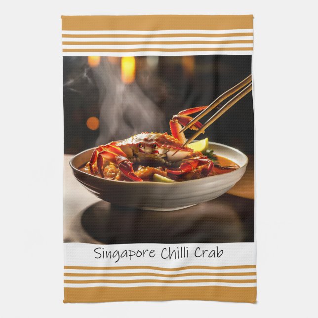 Singapore Chilli Crab Kitchen Towel (Vertical)