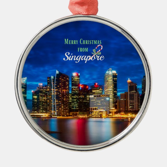 Singapore Christmas Metal Tree Decoration (Front)
