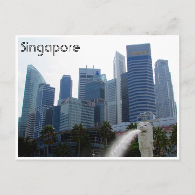 singapore city merlion postcard (Front)