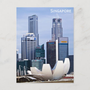 Singapore City Skyline ArtScience Museum Travel Postcard