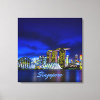 Singapore City Skyline At Night