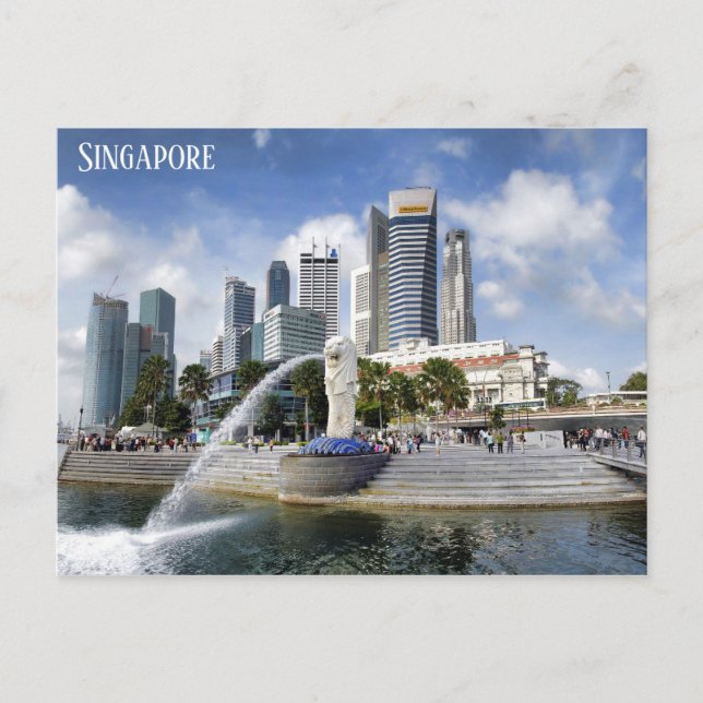 Singapore City Skyline Travel Photo Postcard (Front)