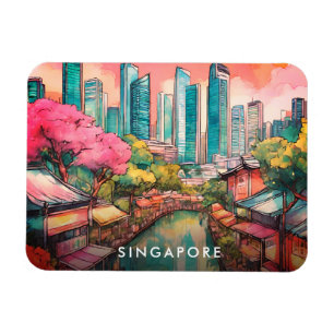 Singapore City View Colorful Magnet