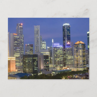 Singapore cityscape at dusk postcard
