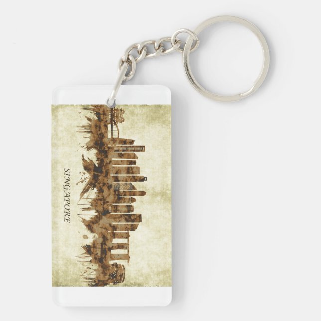 Singapore Cityscape Key Ring (Back)
