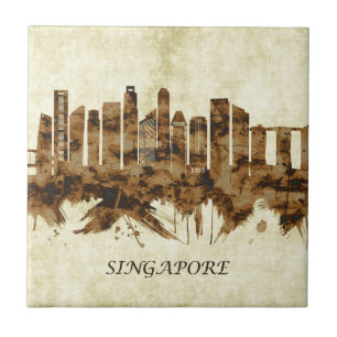 Singapore Cityscape Tile