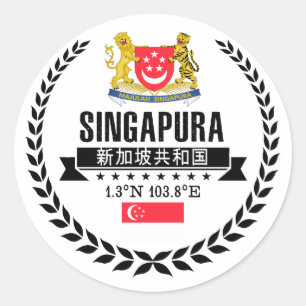 Singapore Classic Round Sticker