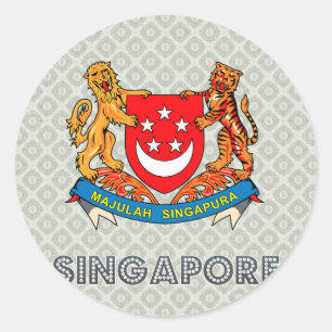 Singapore Coat of Arms Classic Round Sticker