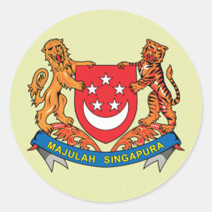 Singapore Coat of Arms detail Classic Round Sticker