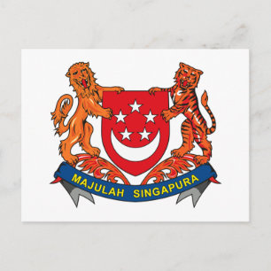 Singapore Coat of Arms Postcard