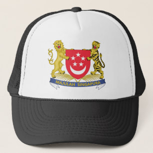 singapore coat of arms trucker hat