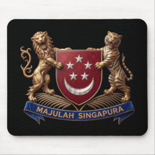 singapore country flag symbol emblem coat arms mouse mat