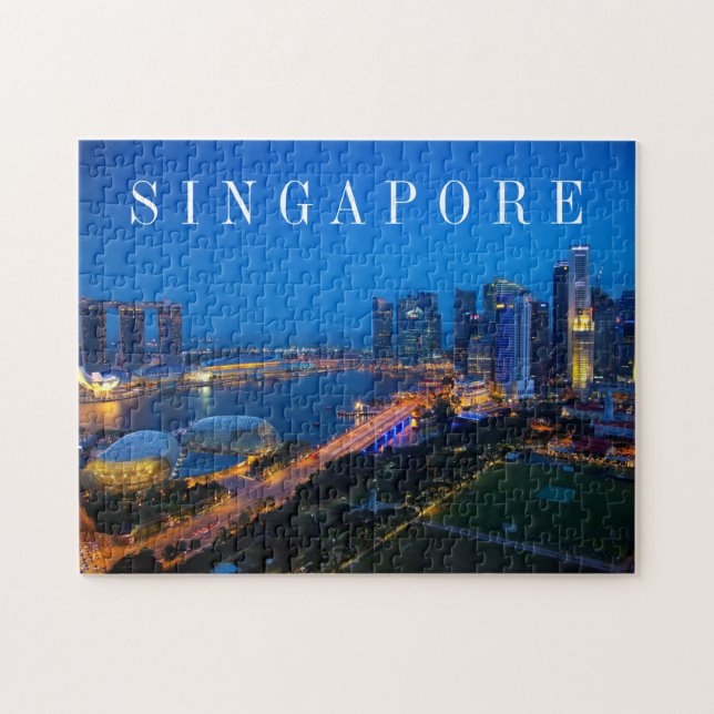 Singapore Downtown at Night Jigsaw Puzzle (Horizontal)