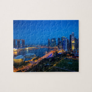 Singapore Downtown at Night Jigsaw Puzzle