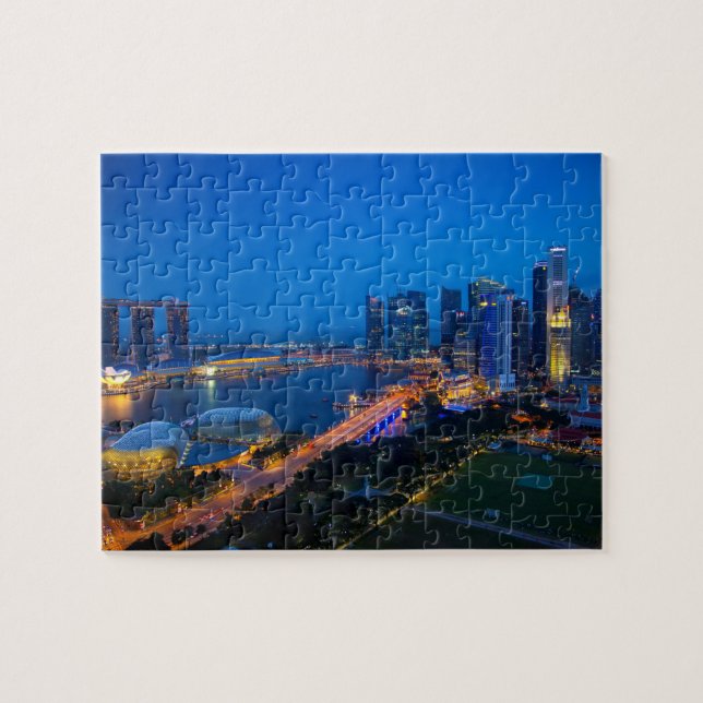 Singapore Downtown at Night Jigsaw Puzzle (Horizontal)