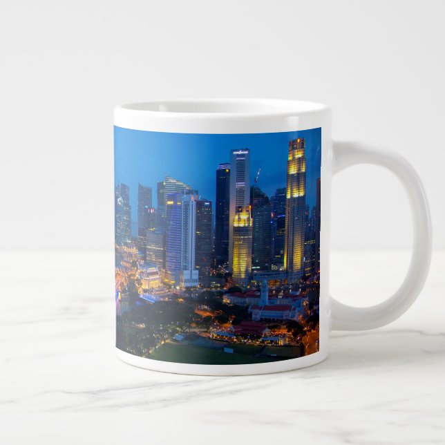 Singapore Downtown at Night Large Coffee Mug (Right)