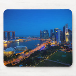 Singapore Downtown at Night Mouse Mat