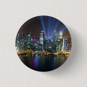 Singapore Downtown Lightshow 3 Cm Round Badge
