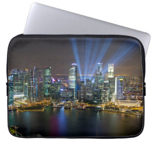 Singapore Downtown Lightshow Laptop Sleeve