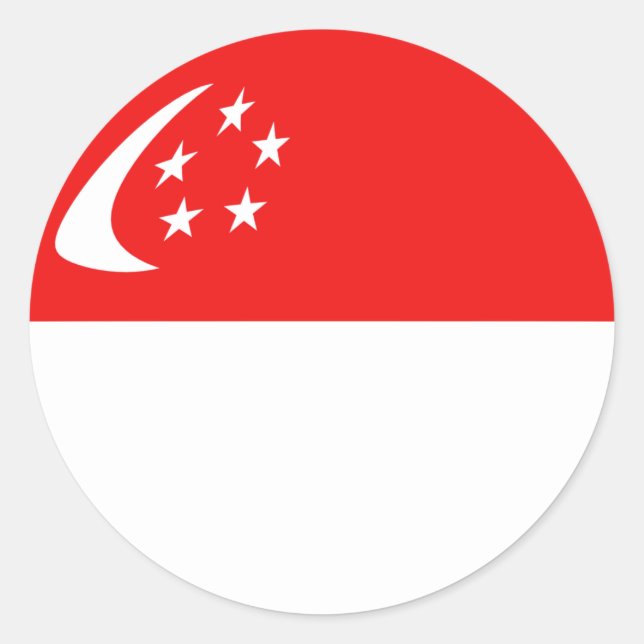 Singapore Fisheye Flag Sticker (Front)