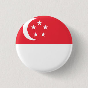 Singapore Flag 3 Cm Round Badge