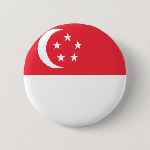 Singapore Flag 6 Cm Round Badge