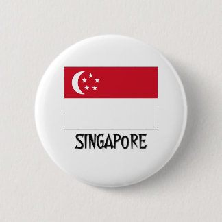 Singapore Flag 6 Cm Round Badge