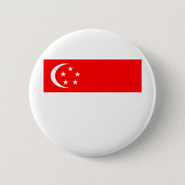 Singapore flag 6 cm round badge (Front)