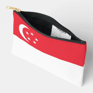 Singapore flag accessory pouch