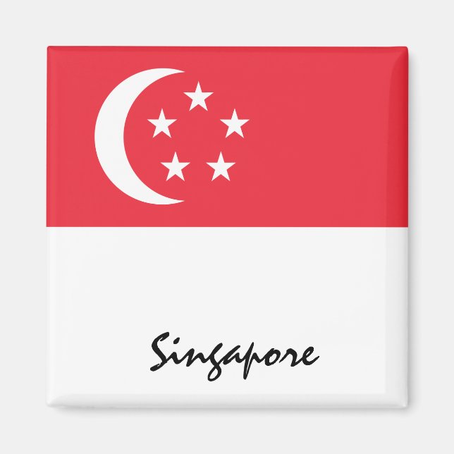 Singapore flag & Asia holiday/sports fans Magnet (Front)