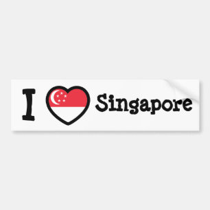 Singapore Flag Bumper Sticker