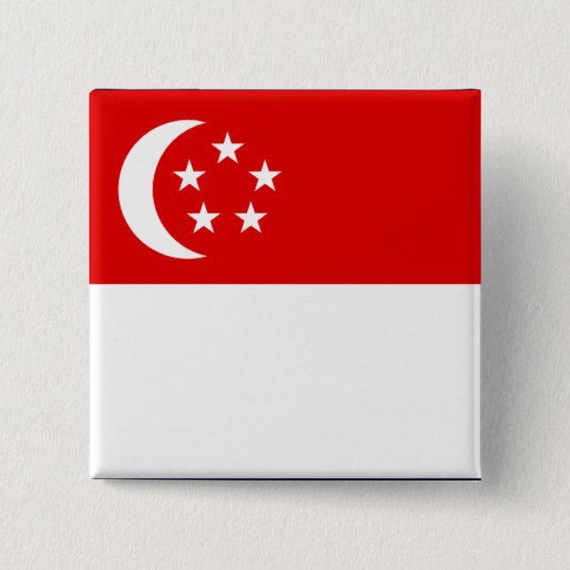 Singapore Flag Button/Lapel Pin (Front)