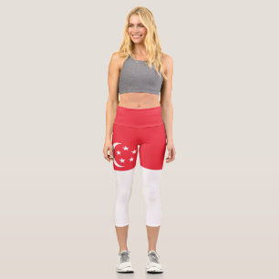 Singapore flag capri leggings