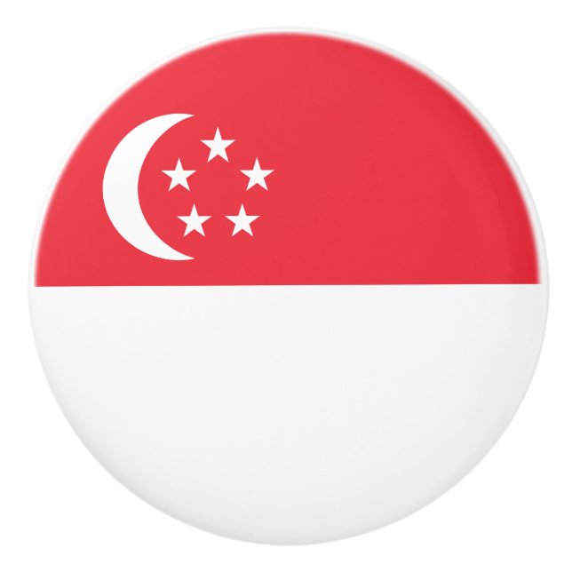 Singapore Flag Ceramic Knob (Front)