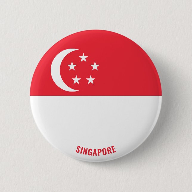 Singapore Flag Charming Patriotic 6 Cm Round Badge (Front)