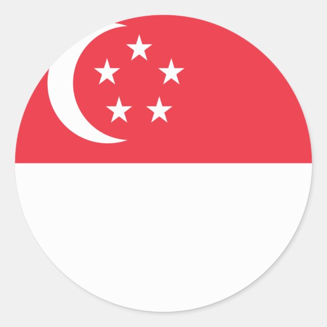 Singapore Flag Classic Round Sticker (Front)