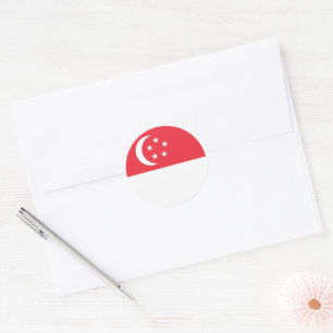 Singapore flag classic round sticker