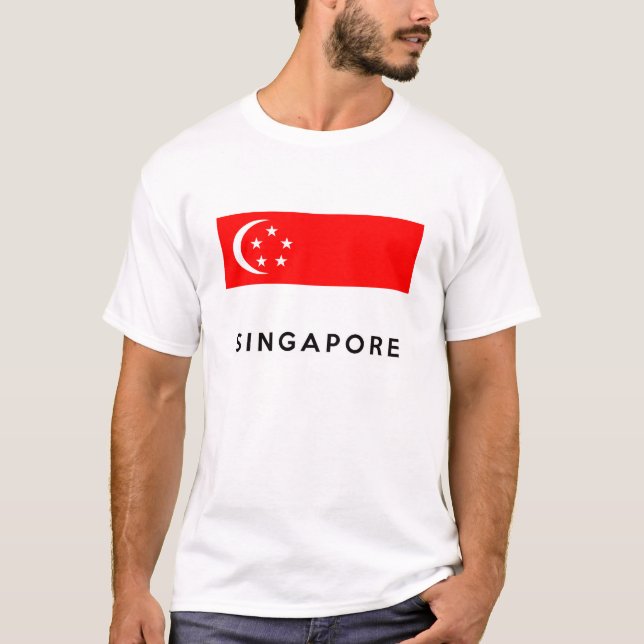 singapore flag country text name T-Shirt (Front)
