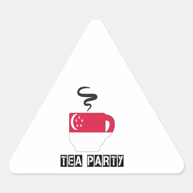 Singapore Flag Designs Triangle Sticker (Front)