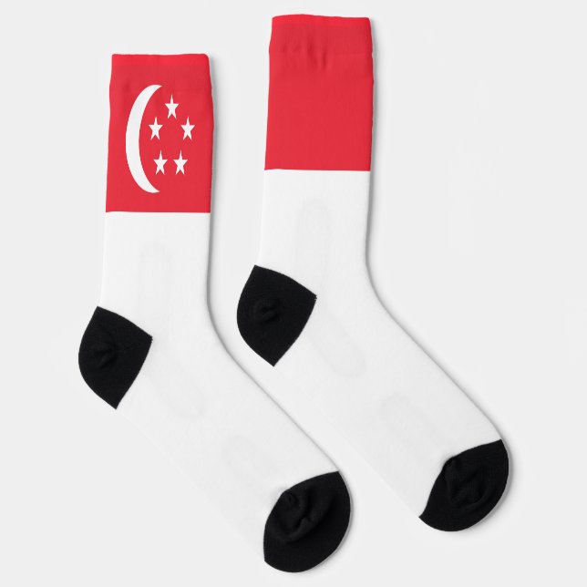 Singapore Flag Fun Singaporean National Pride Socks (Right)