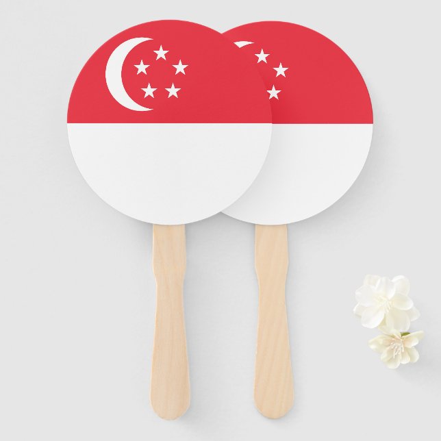 Singapore flag hand fan (Front and Back)