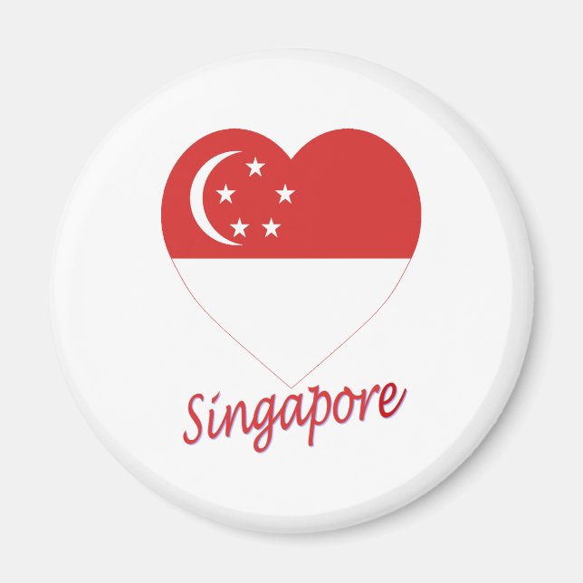 Singapore Flag Heart Magnet (Front)
