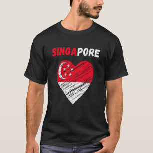 Singapore Flag Holiday Singapore Heart Singaporean T-Shirt