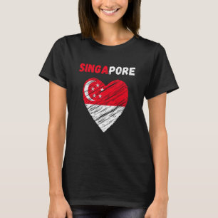Singapore Flag Holiday Singapore Heart Singaporean T-Shirt
