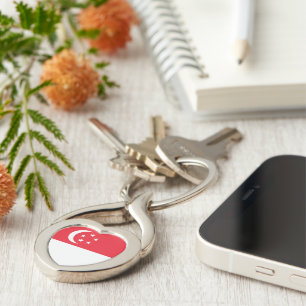 Singapore flag key ring