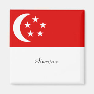 Singapore Flag, labelled, Magnet
