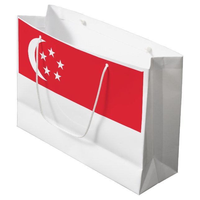 Singapore Flag Large Gift Bag (Front Angled)