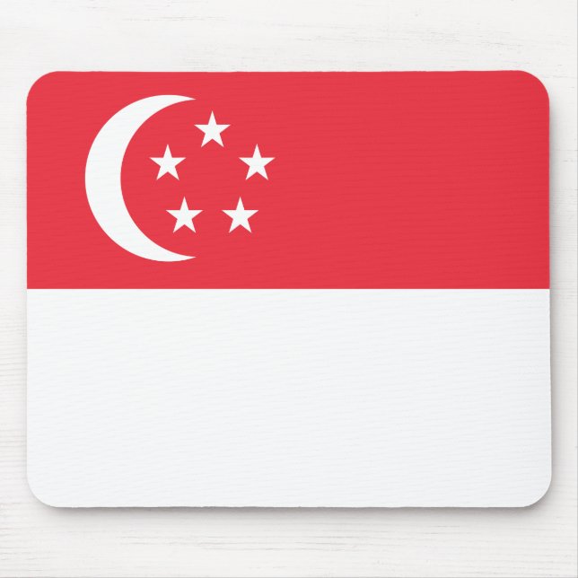 Singapore Flag Magnet Mouse Mat (Front)