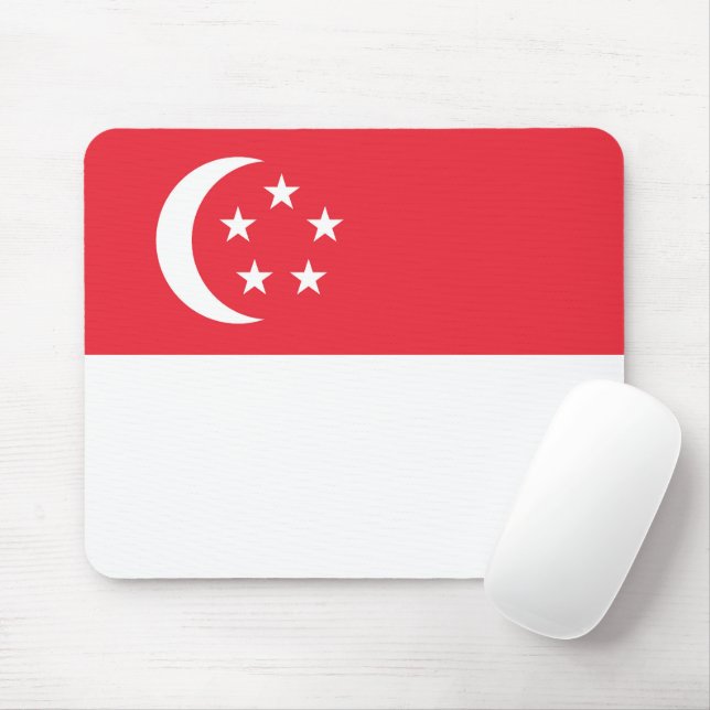 Singapore flag mouse mat (With Mouse)
